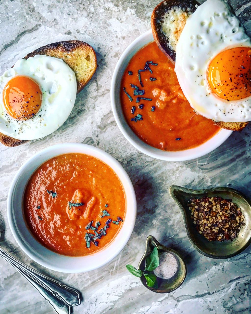 Recipe: Roasted Tomato and Garlic Soup with Egg Toast Recipe