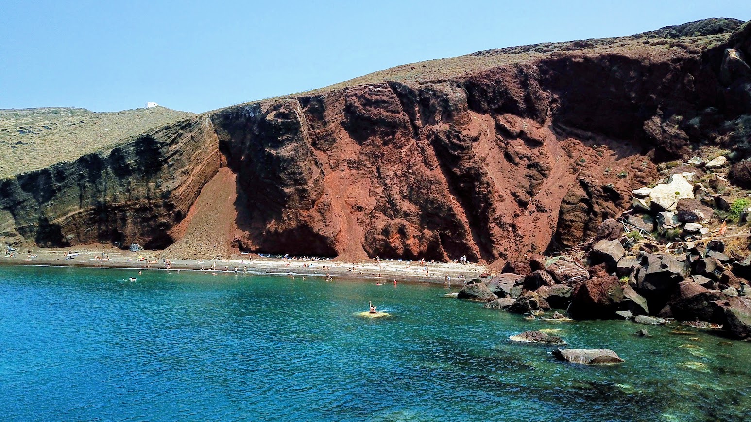 Travel Food People - Red beach, Santorini